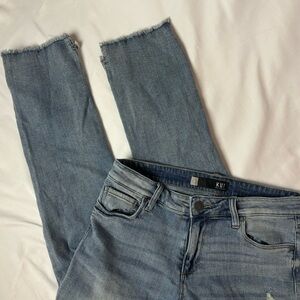 KUT from the Kloth Womens 'Reese' Frayed Ankle Straight Leg Jeans Blue Size 6